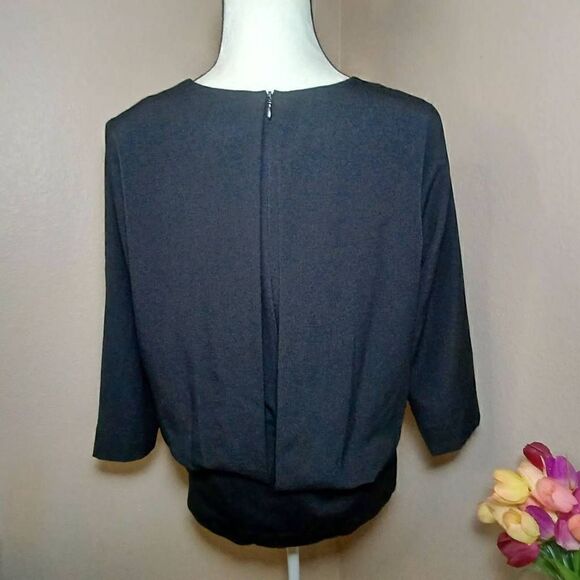 Cabi Indulgence top black cinched waist 3/4 sleeve size M - Picture 6 of 10